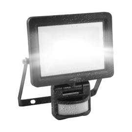 Ansmann LED Wall Spotlight, Robust & Compact Construction Spotlight with Motion Sensor for Workshop, Construction Site, Garage, Jet Water Protection, Super Bright 2200 lm, Black