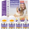 Flyjobs Dog Pheromone Calming Diffuser for Dogs, 4×48ml Refills &