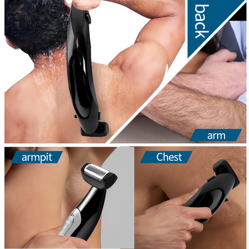 Bewinner Multifunctional Chest Back Razor for Men, Wet Body Razor