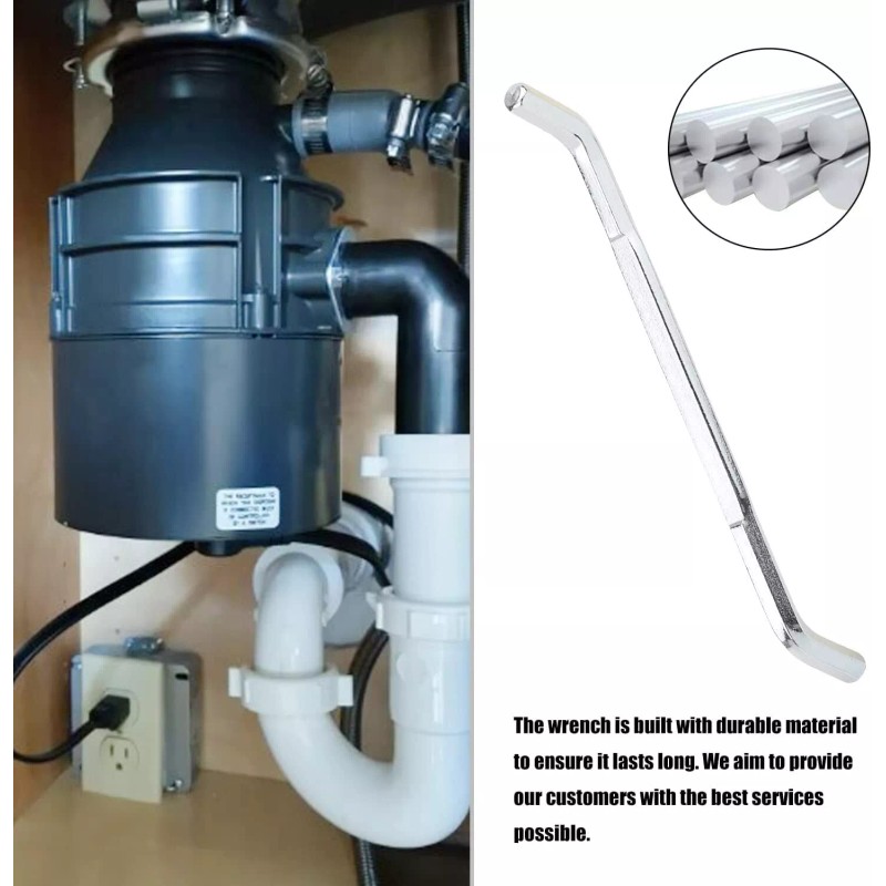Haiouus Garbage Disposal Wrench, Allen Wrench Tool Compatible Silver