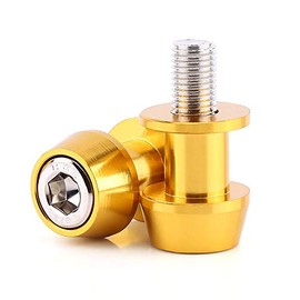 Swing Arm Stand Screw, 8/10mm Motorcycle CNC Aluminium Alloy Swing Arm Spool Sliders Protector Stand Swingarm Bobbins(10MM-Gold)
