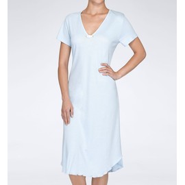 hanky panky Women's Interlock Cotton Nightshirt With Contrast Stitch, 6565N1, Powder Blue, S