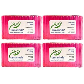 tamarinda Strawberries Glycerin Soap - FOUR 4.25 oz. bars