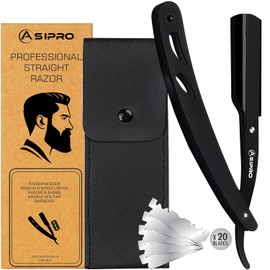 Navajas De Afeitar Para Hombre Con 20 Hojas De Filo Recto Y Estuche. Navajas De Afeitar Para Hombre, Ideales Para Afeitarse.