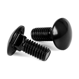 5/16-18 x 1" Carriage Bolts, Stainless Steel 18-8 (304), Round Head, Square Neck, Fully Threaded, Black Finish, 20 PCS
