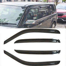 Deebior 4pcs Outside Mount Style Dark Smoke Window Rain Guards Durable Side Wind Deflectors Window Visors Compatible with 2009-2019 Ford Flex 94079