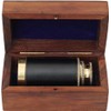 Antique Brass Telescope with Rosewood Case Nautical 6" Single Barrel