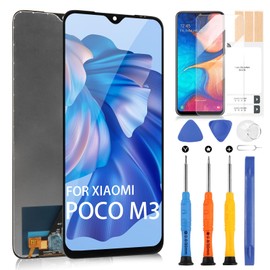 Screen Replacement for Xiaomi Poco M3 / Redmi Note 9 4G / Redmi 9T / Redmi 9 Power LCD Display Touch Screen Digitizer Full Assembly with Repair Kits(6.53 Inch)