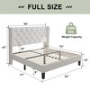Feonase Full Size Bed Frame with Upholstered Wingback Headboard, Platform