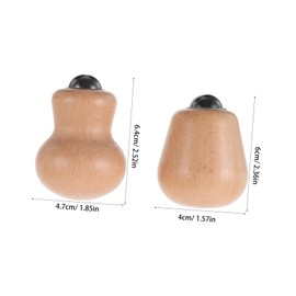 Healvian 2pcs Wood Handle Facial Sculpting Roller Massager for Neck Face Shoulders Ergonomic Skin Care Tool to Alleviate Muscle Tension Promote for Home and Travel Use