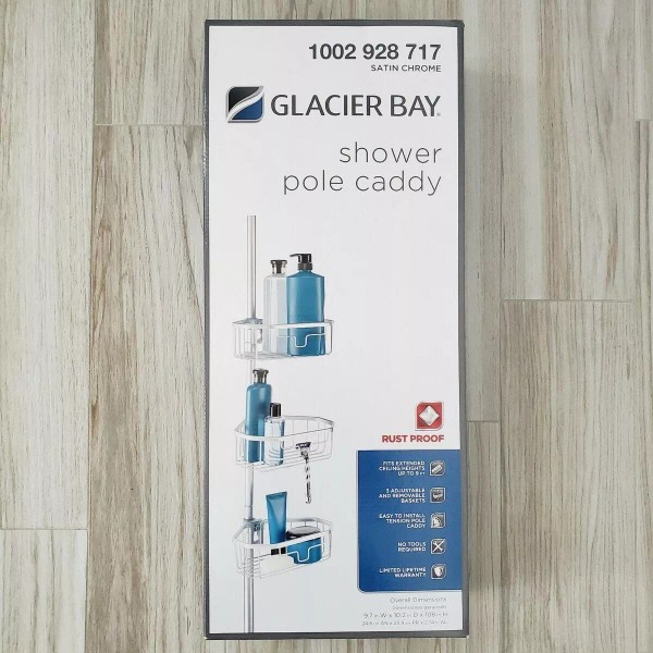 Glacier Bay NIB Glacier Bay Rustproof Tension Pole Shower Caddy
