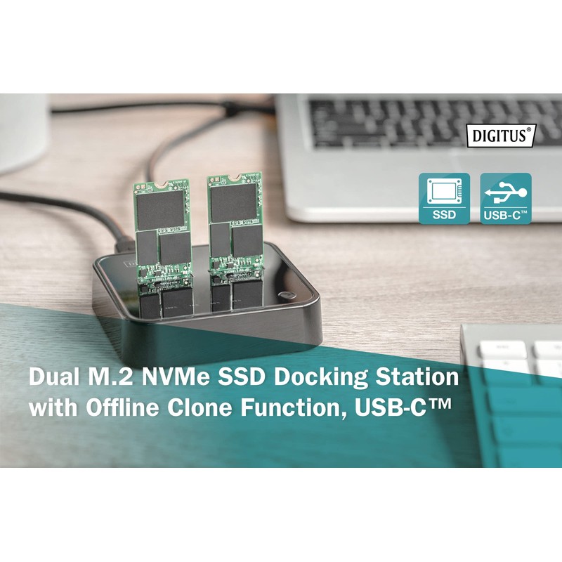 DIGITUS Dual M.2 NVMe SSD Docking Station - USB Type-C