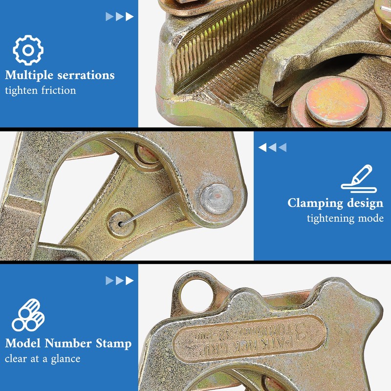 1T Cable Puller Grip,0.5/1/2/3T Wire Rope Pulling Clamp,Multifunctional Pulling Tightening