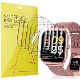 Lamshaw Compatible for Liufiueq Smart Watch Screen Protector, [6 Pack] Full Coverage TPU Clear Film Compatible for Liufiueq P125 Smart Watch (6 Pack)