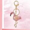 HEYU Cute Keyring, Bling Crystal Small Animal Keychain, Gold Sparkling