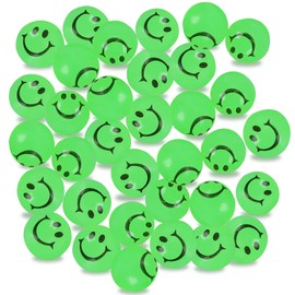 Baarnse Baarnse 38Pcs Glow in The Dark Smile Face Bouncy Balls- 1 Inch High Bouncing Balls for Kids, Small Rubber Balls Toys for Kids Party Favors Birthdays Gift Classroom Easter Gifts