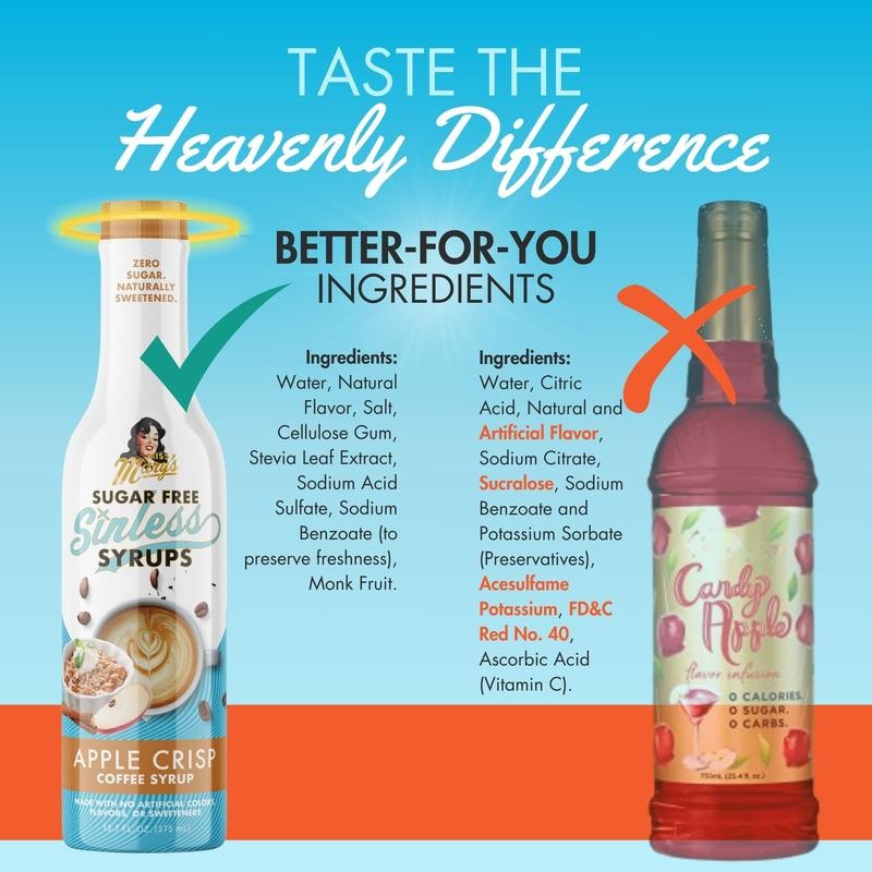 Apple Crisp Sugar-Free Sinless Syrup - Bottle Pack: 3 Bottle