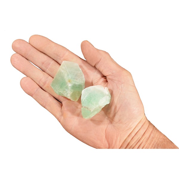 Rock Your Chakra Emerald Green Calcite 2" 2 Pieces Grade A Rocks and Minerals Heart Chakra Healing Crystals and Stones Specimen