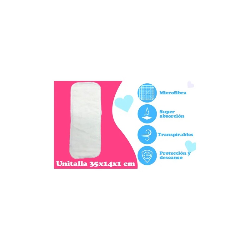 10 Insertos De Microfibra Ecobaby 4capas Pañales Ecologicos
