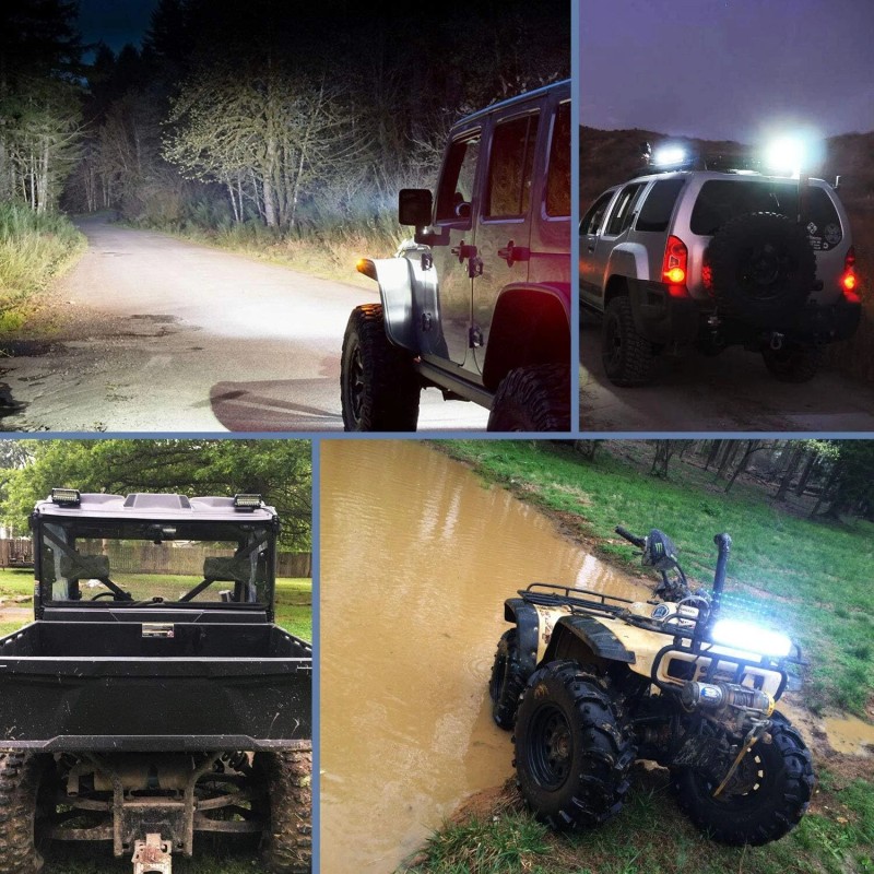 Nilight 6.5Inch 2PCS 120W Spot & Flood Combo Bar Driving