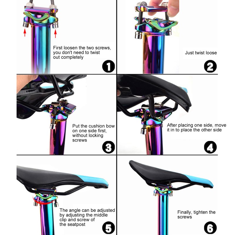 400MM CNC Aluminum Alloy Bicycle Seatpost Adjustable Mountain Bike Saddle