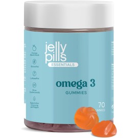 Concentrated Omega-3 Gummies (DHA + BCAA) and B Group Vitamins - 70 Vegan Gummies with Orange Flavour - No Added Sugar - for Children and Adults