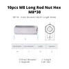 Hilitand 10 Pcs Long Rod Nut Hex Coupling Nuts Hexagonal