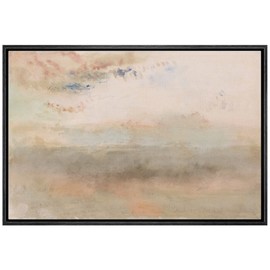 SIGNLEADER Framed Canvas Print Wall Art Pastel Watercolor Tan Paint Landscape Nature Wilderness Illustrations Modern Art Decorative Minimal Rustic for Living Room, Bedroom, Office - 16"x24" Black