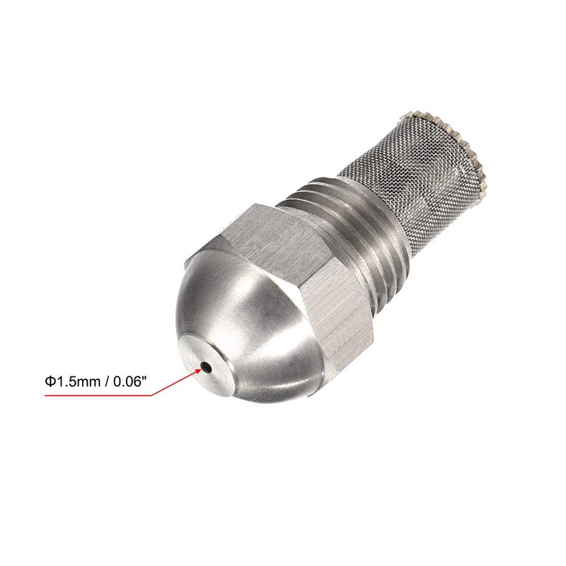 uxcell Mist Nozzle - 1/4BSPT 1.5mm Orifice Dia 304 Stainless