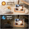 SYWAN 2Pcs Wooden LED Light Base, Glowing Photo Frame Night