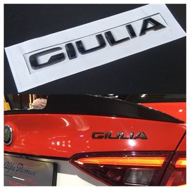 3D Letter Metal Trunk Giulia, Q4,q2 for Alfa Romeo 2018-2021 2022 Badge Giulia Sport Tailgate Letter Sticker, Glossy Black, car Accessories (Giulia/Gloss Black)