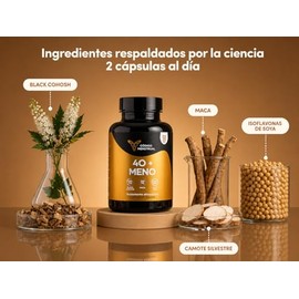 40 MENO Apoyo natural para Menopausia y Perimenopausia Bienestar Hormonal Femenino Bochornos Suplemento Naturale con Black cohosh Maca Camote...      