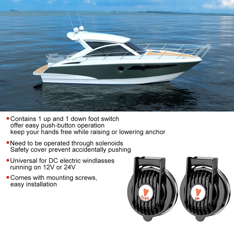 One Pair Marine Universal Windlass Foot Switch Up and Down