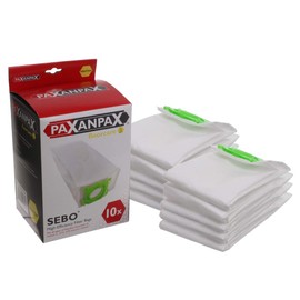 Paxanpax VB475H SMS Bags For Sebo X1 X2 X3 X4 X5 Extra Pet XP2 XP3 C1 C2 C3 High-Efficiency SMS Bags for Upright Vacuum Cleaner, (Pack of 10)