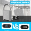 KENRONE Fingerprint Padlock, Biometric Smart Lock, Silver, Waterproof Locker Lock