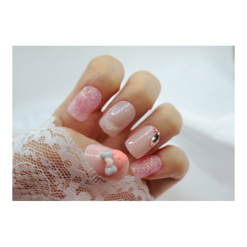 Handmade nail tips - Lovely - Short square / 수제네일팁