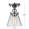 Globe Electric 65726 Mercer Light Flush Mount, Chrome with Glass
