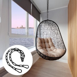 Varku 2 Pcs 39-Inch Stainless Steel Yoga Hammock Hanging Chains, 100CM 3mm Black Metal Chains with 5 * 2.5cm Hooks, Heavy Duty Swing and Hammock Chair Hardware Kit for Indoor/Outdoor Use