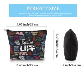 Theatre Life Gift Theatre Life Makeup Bag Drama Actor Actress Stage Performer Musical Artist Gift Zipper Pouch Gift for Theatre Lovers (Theatre Life Bag CA)