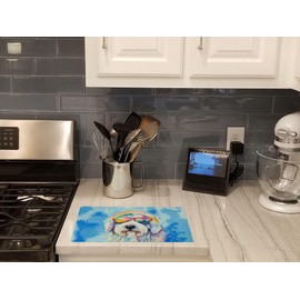 Caroline's Treasures DAC2535LCB Old English Sheepdog Hippie Dawg Glass Cutting Board Large Decorative Tempered Glass Kitchen Cutting and Serving Board Large Size Chopping Board