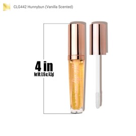 L.A. COLORS 1 Lip Oil Lipgloss [ CLG442 Hunnybun : Vanilla Scented ] Lip Gloss Balm Ultra Hydrating Formula + Free Zipper Bag