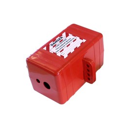 Lockout Tagout 4 Hole Pneumatic Plug For Larger Electrical Plugs & Male Air Hose Connectors Accepts 4 Padlocks Red