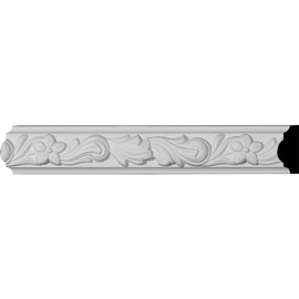 Ekena Millwork PML02X00SU Sussex Floral Panel Moulding Panel Moulding, 2"H x 7/8"P x 94 1/2"L, Primed