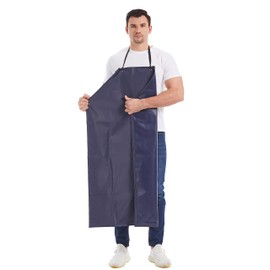 Nanxson Men's Waterproof Apron Industrial Work Apron Bib Apron PVC Slaughterhouse Aprons CF3108, navy