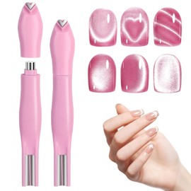 RONRYXA Nail Magnet, 3-Way Nail Art Tool, Magnetic for Cats Eye, Strong, Self-Nail, Beginner, Heart Magnet Nail Stick, DIY, Cat Eyes Gel, Home Use