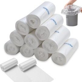 FAELNK Small Bin Liners, Small Bin Liners, 3 L, 360 Pieces, 30 x 35 cm, Mini Bin Liners, Small Garbage Bags for Mini Table, Bathroom, Office, Car, Garbage Bag, Food Bin Bag (White, 6 Rolls)