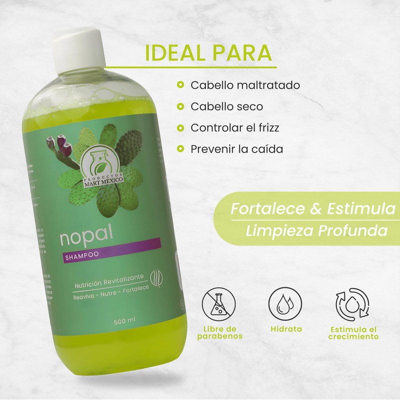 Shampoo Con Extracto De Nopal Revitalizante Productos Mart Mexico 500