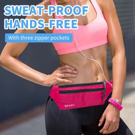 Fjquamitix 2-Pack Running Belt Waist Pack Adjustable Fanny Pack for Men Women Phone Holder Pouch for Workout Hiking Cycling Lightweight Money Belt Gift for Runners & Travel set2 (Red&Blue)