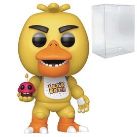 POP Games: Five Nights at Freddy's 10th Anniversary - Chica with Cupcake Funko Vinyl Figure (Bundled with Compatible Box Protector Case), Multicolor, 3.75 inches