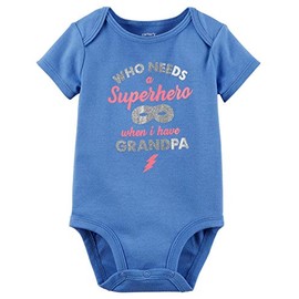 Carter's Baby Girls' Superhero Grandpa Collectible Bodysuit - Blue - 9 Months